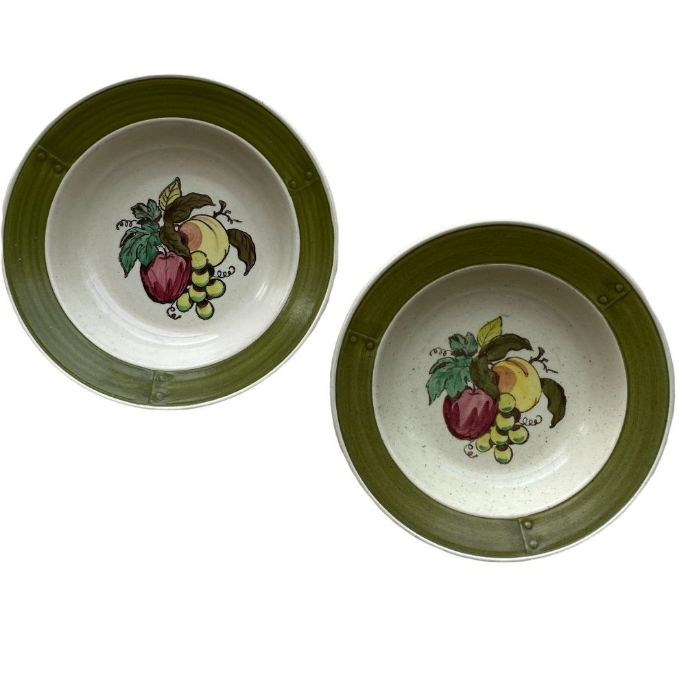 Vintage Metlox Poppytrail Provincal Fruit Rim Fruit Dessert Cereal Soup Bowls